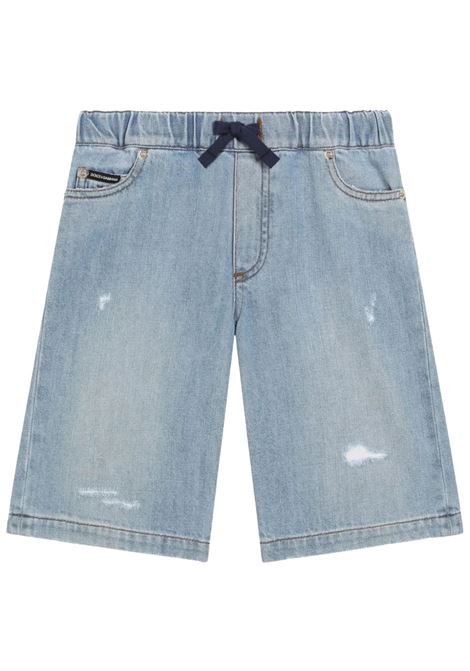 Bermuda bambino in cotone denim DOLCE E GABBANA | L43Q69/MADENIM